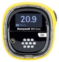 Honeywell BW Solo (BLE) - Gaswarngerät mit 1 Sensor für Sauerstoff (O2) 0-30 Vol.-% - A1: 19,5 Vo.-% / A2: 23,5 Vol.-% (gelbes Gehäuse)